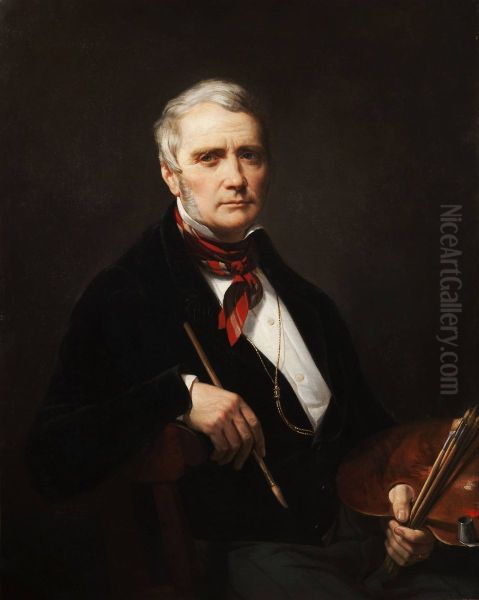 Autoportrait en peintre Oil Painting by Merry-Joseph Blondel