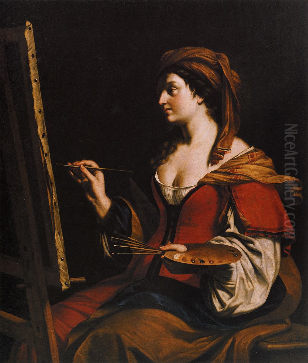 Allegory of painting. Oil Painting by Giovanni Francesco Barbieri