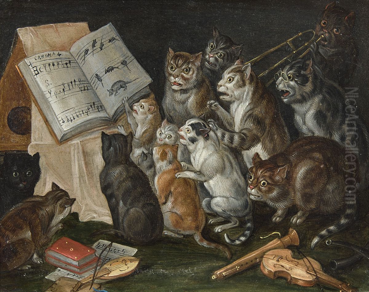 Concert of cats Oil Painting by Jan van Kessel the Elder Concert of cats Oil Painting by Jan van Kessel the Elder