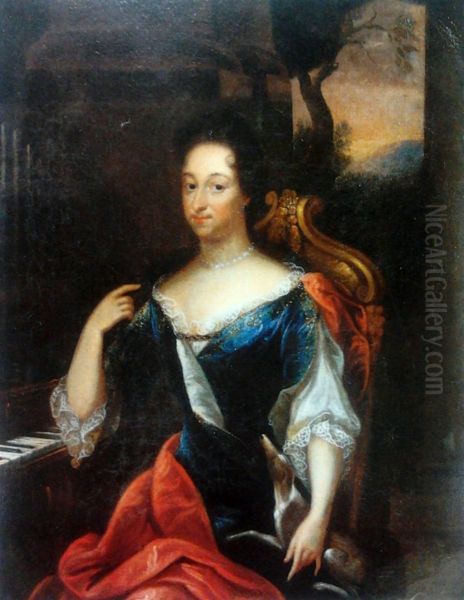 Portrait of a lady as Saint Cecilia. Oil Painting by Caspar Netscher