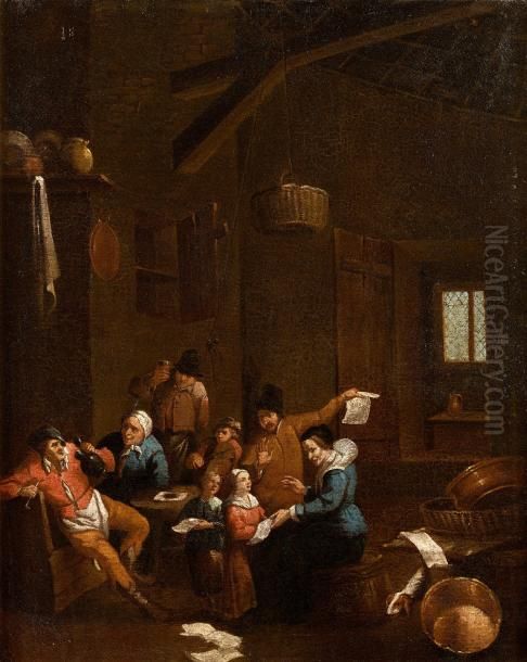 Concert in an inn Oil Painting by Mattheus van Helmont