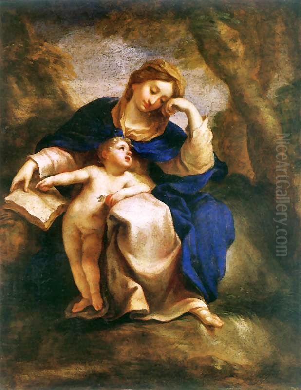 Madonna and Child. Oil Painting by Jerzy Siemiginowski-Eleuter