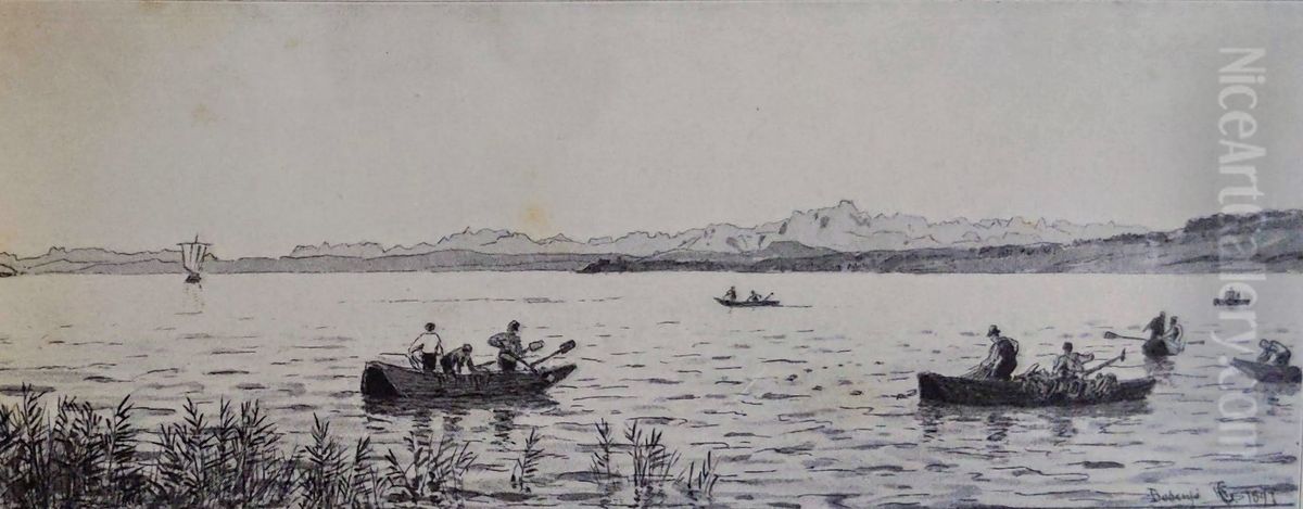 Lake Constance Oil Painting by Hans Gude