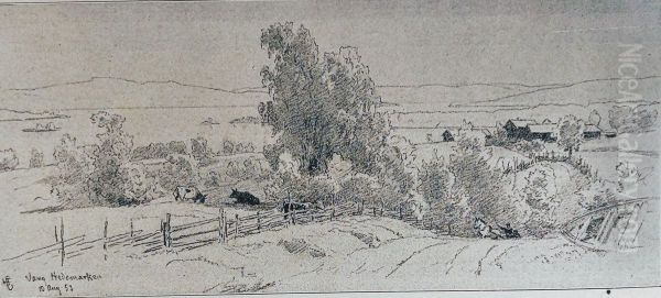 Udsigt Over Mjosen Oil Painting by Hans Gude
