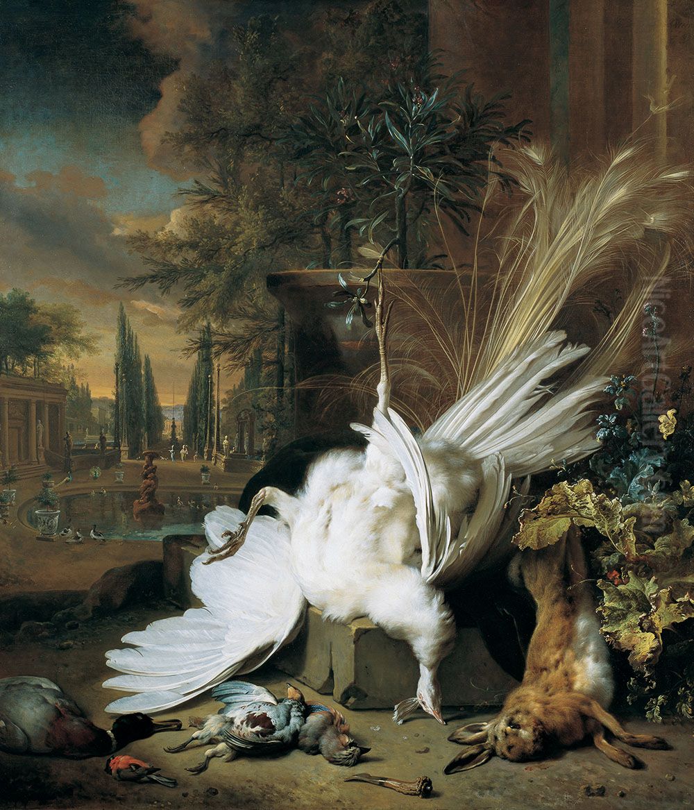 Der weisse Pfau Oil Painting by Jan Weenix
