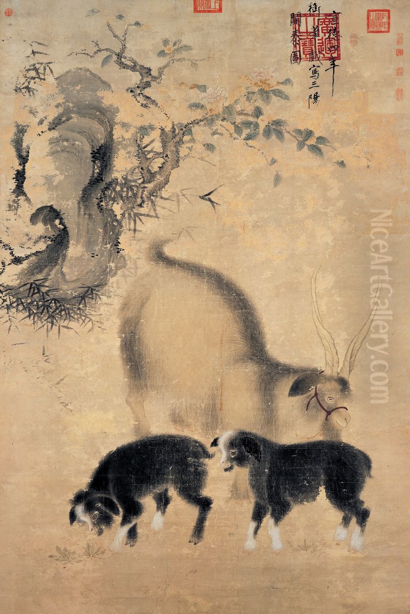 san yang kai taiSan Yang Kai Tai Oil Painting by Xuande Emperor