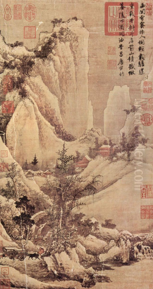 Clearing after Snow on a Mountain Pass Oil Painting by Tang Yin