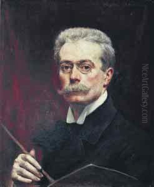 Self-portrait Oil Painting by Maxime Dastugue Self-portrait Oil Painting by Maxime Dastugue