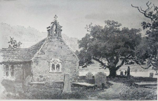 Church in Bettws, Wales Oil Painting by Hans Gude