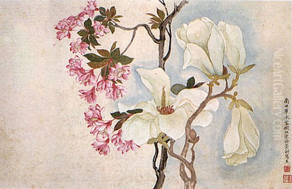 <<qing yun shou ping wang hui hua hui shan shui he ce ce xin yi>> Oil Painting by Yun Shouping