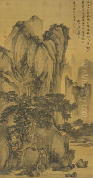 Sound of Pines on a Mountain Path Oil Painting by Tang Yin