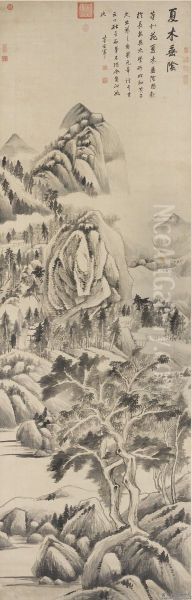 zhong wen: xia mu chui yin Oil Painting by Dong Qichang