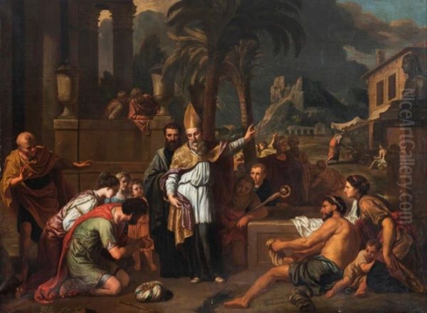 Saint Nicholas in Cilicia Oil Painting by Victor Honore Janssens