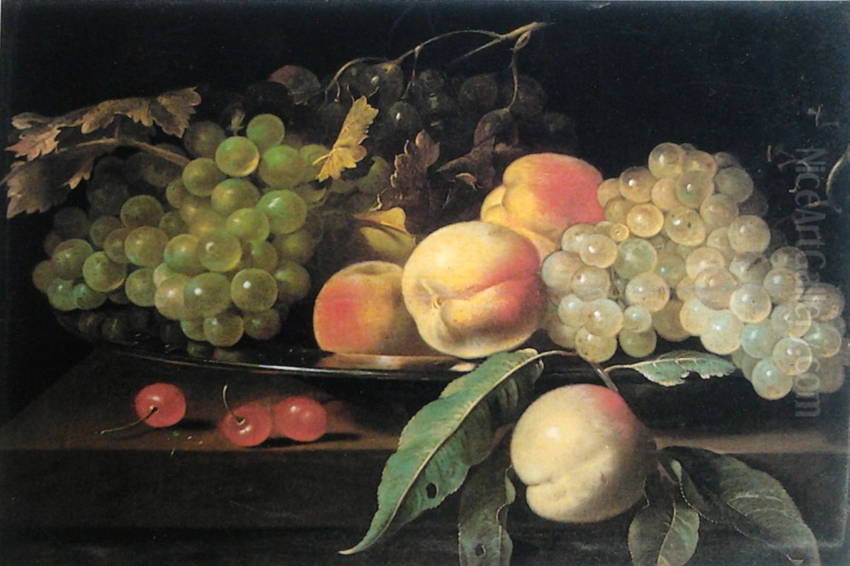 Still life with fruit. Oil Painting by Cornelis De Heem