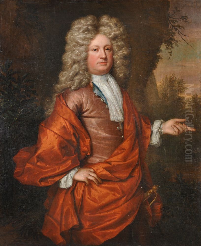 Portrait of Ralph Freeman Jr. of Aspenden (1666-1742) Oil Painting by Frederick Kerseboom