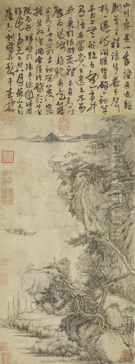 Angling Terrace at Yen-ling Oil Painting by Sa Dula