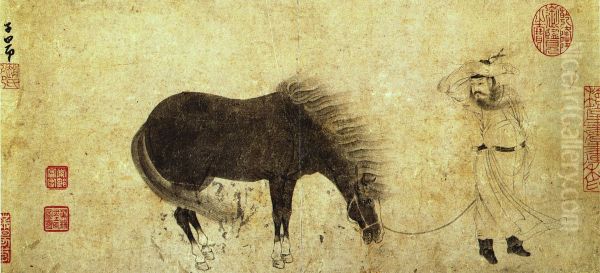 Training the Horse Oil Painting by Zhao Mengfu