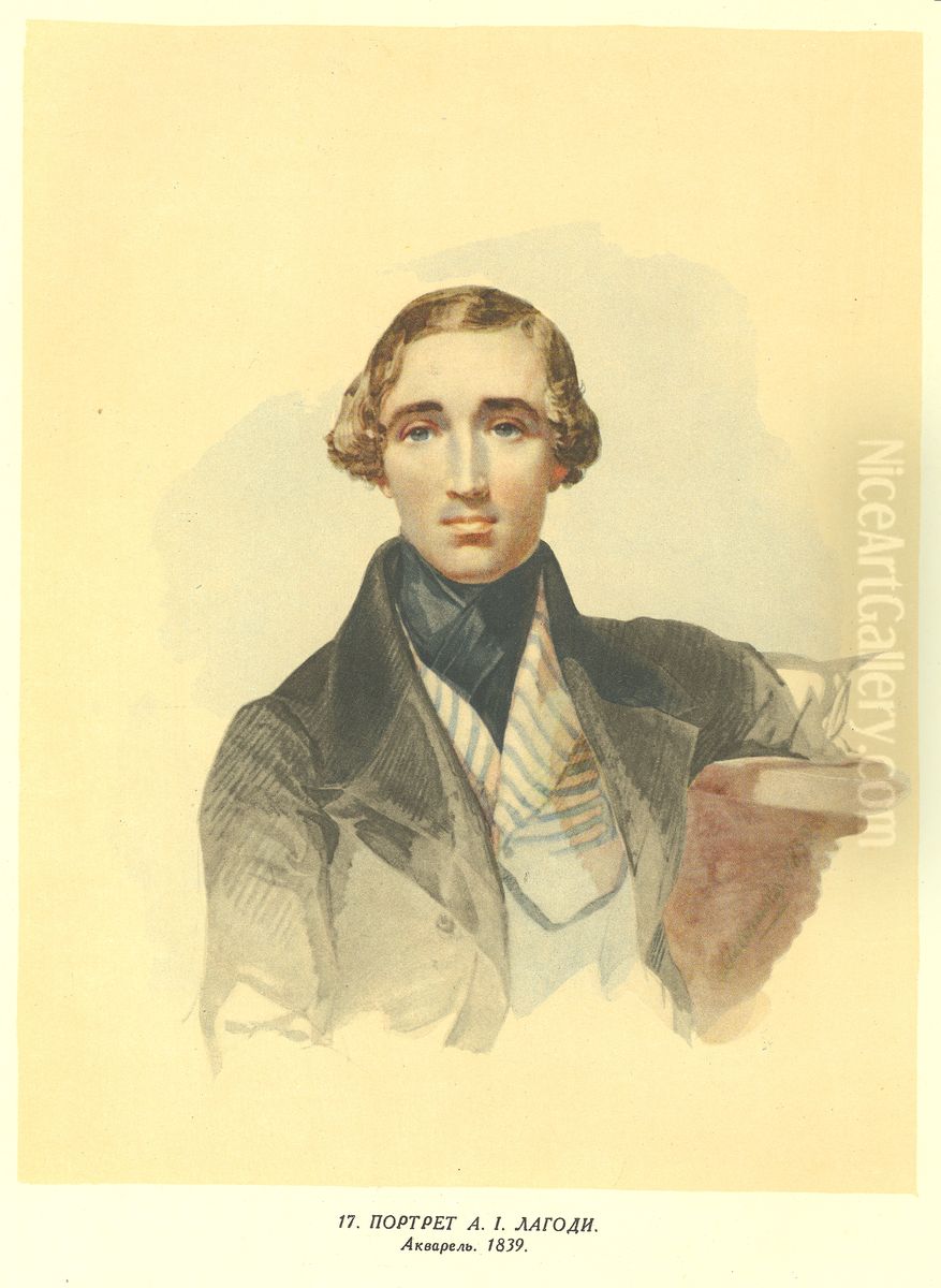 Portret Antona Ivanovica Lagodi Oil Painting by Taras Shevchenko