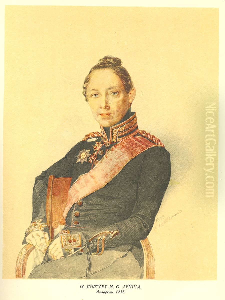 portret Nikolaa Aleksandrovica Lunina Oil Painting by Taras Shevchenko