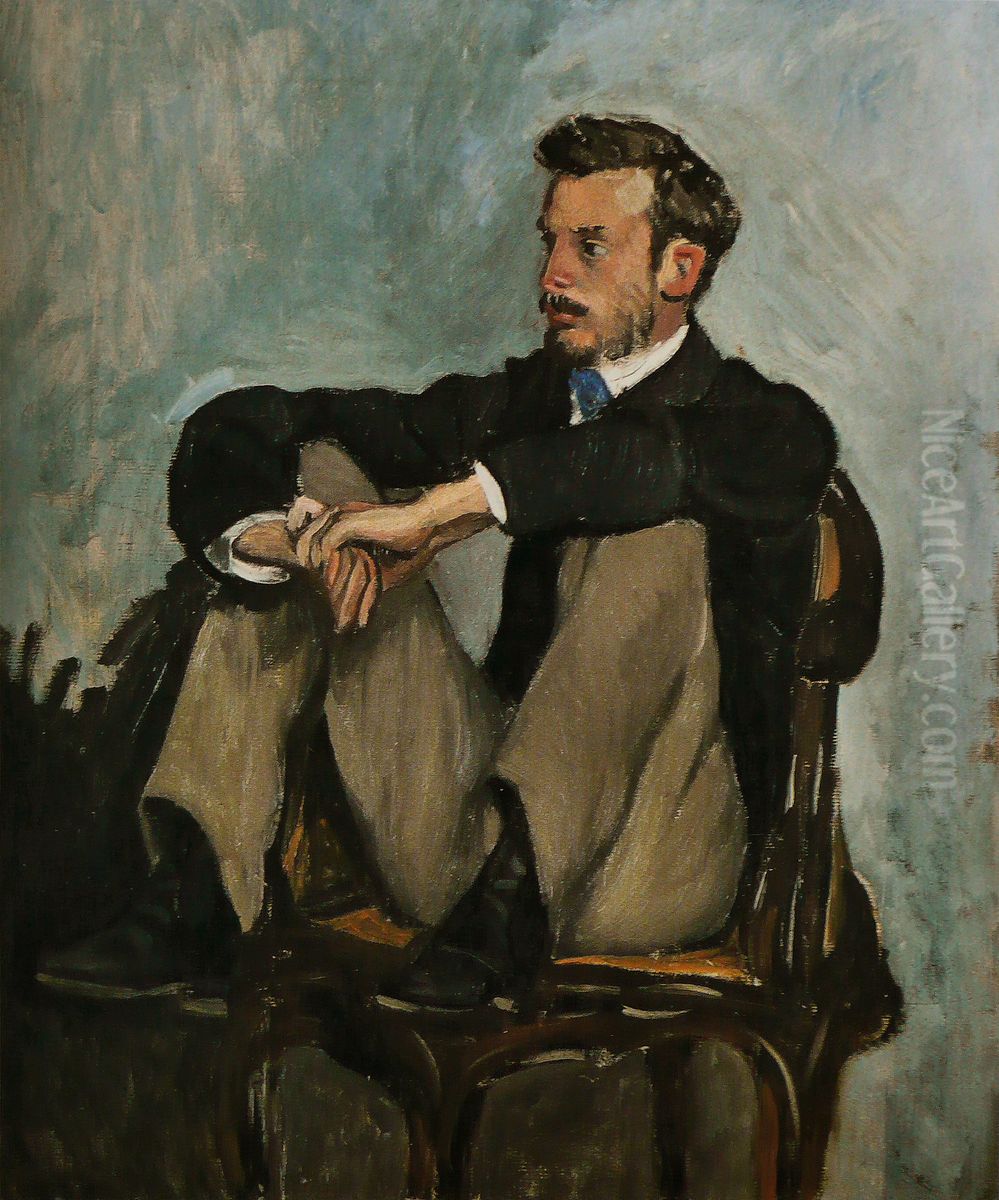 Portrait of Pierre-Auguste Renoir Oil Painting by Frederic Bazille