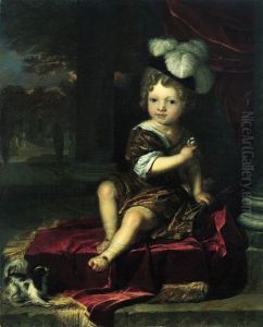Portrait of a child with a tit.