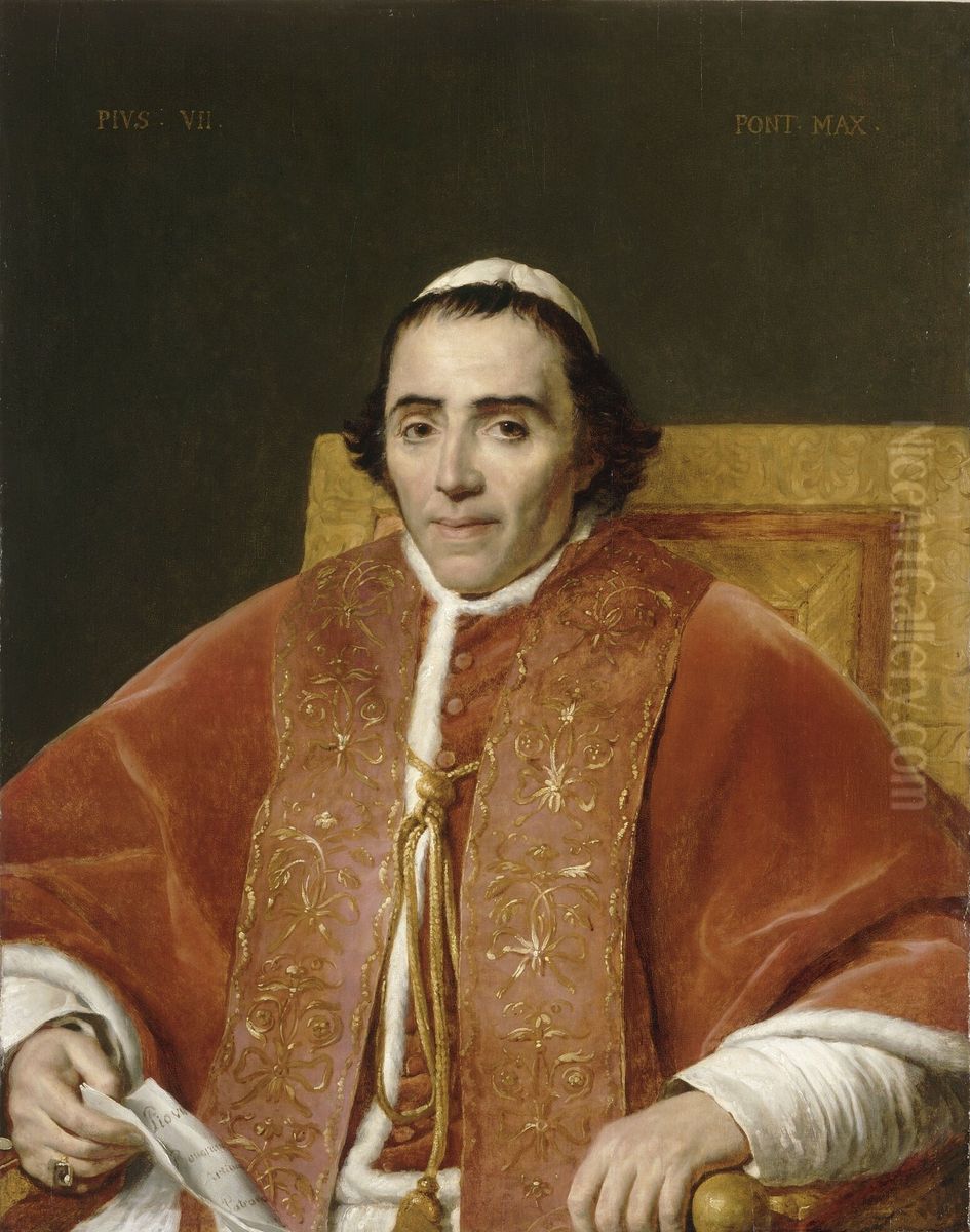 Pius VII, pope (1740-1823) Oil Painting by Jacques-Louis David Pius VII, pope (1740-1823) Oil Painting by Jacques-Louis David