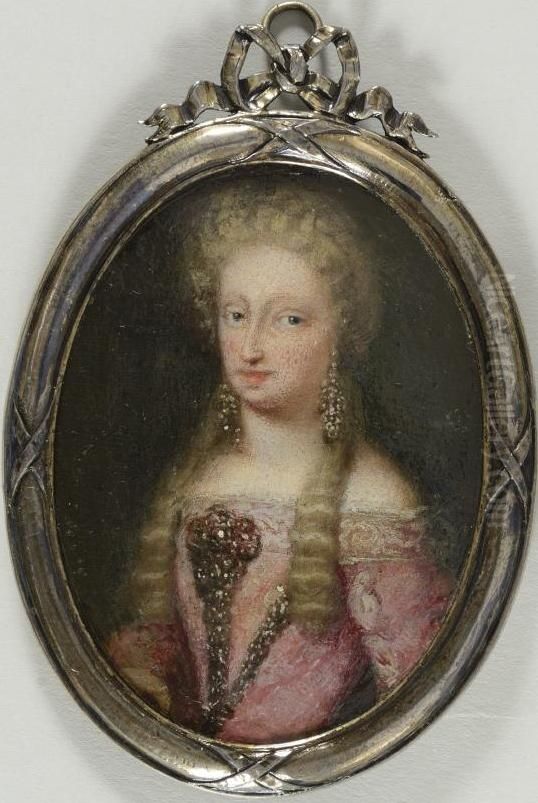 Small portrait of Maria Anna of Neuburg Oil Painting by Jan van, the Younger Kessel