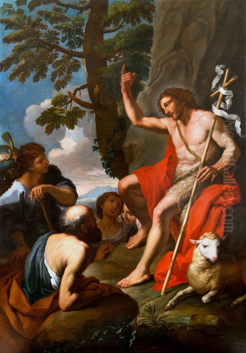Sermon of Saint John the Baptist. Oil Painting by Jan Reisner