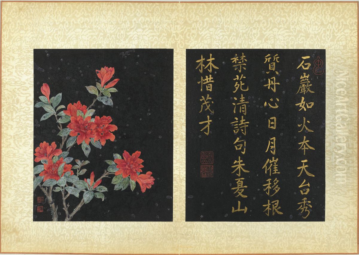 Azalea Oil Painting by Jiang Tingxi