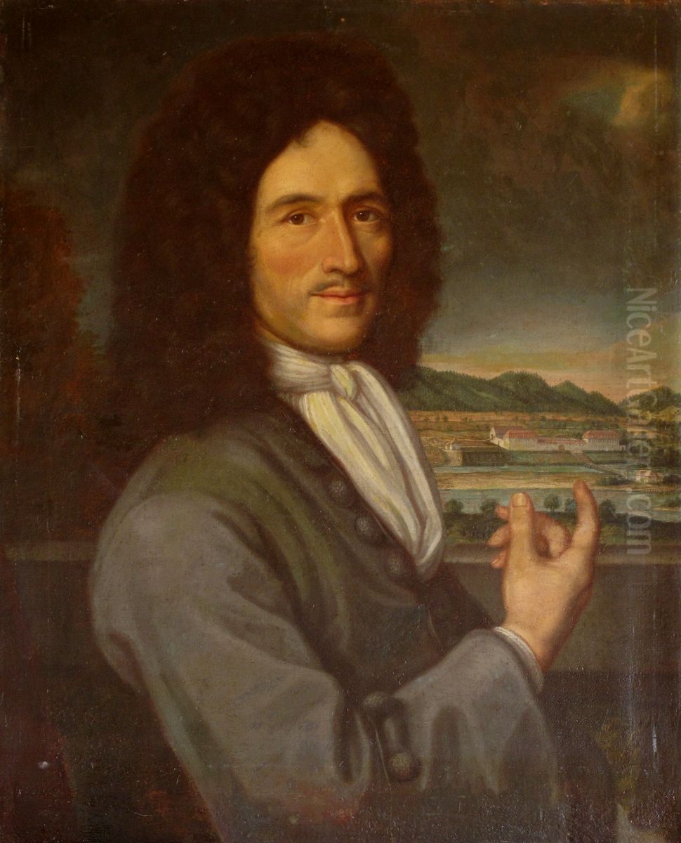 Bildnis Samuel Jenner (1653-1720), Architekt, Grossrat, Spitalmeister, Badkonzessionar in Schinznach Bad. Oil Painting by Johannes Dunz