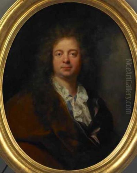 Portrait of French artist Antoine Coypel Oil Painting by Alexis Grimou