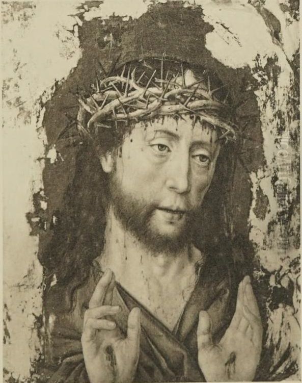 Christus als Man van Smarten met geheven handen Oil Painting by Aelbrecht Bouts