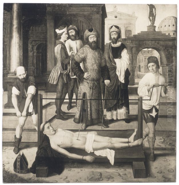 The martyrdom of Saint Erasmus Oil Painting by Dieric Bouts