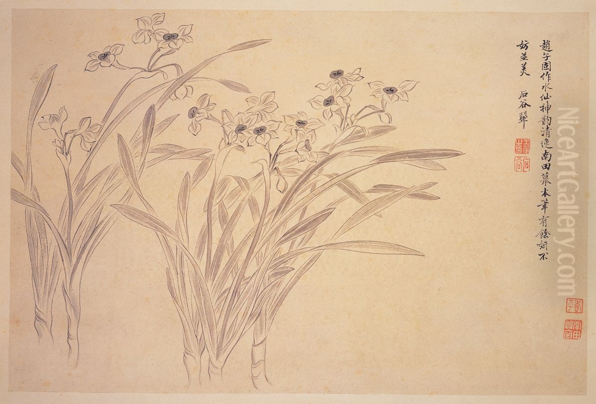 Narcissi Oil Painting by Yun Shouping