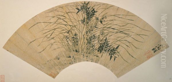 zhong wen: lan zhu Oil Painting by Wen Zhengming