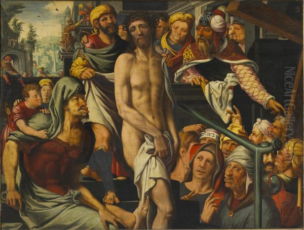 Christ Mocked Oil Painting by Jan Sanders Van Hemessen
