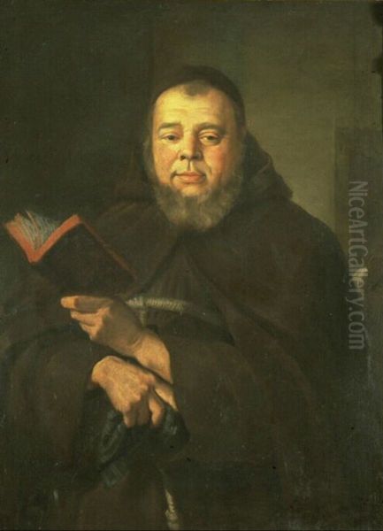 Portrait of a capuchin monk Oil Painting by Alexis Grimou