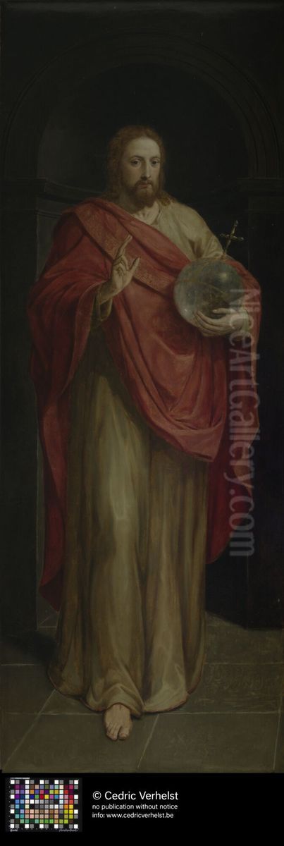 De Viglius-triptiek: Christus als Salvator Mundi Oil Painting by Frans Pourbus the Elder