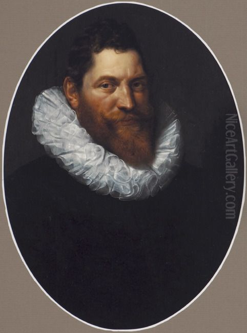 Portrait of Volckert Overlander (1571-1630) Oil Painting by Cornelis van der Voort