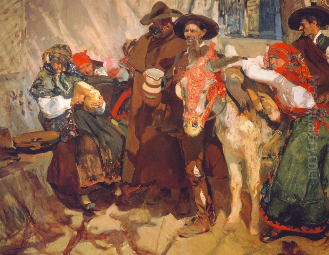 Leon villagers Oil Painting by Joaquin Sorolla