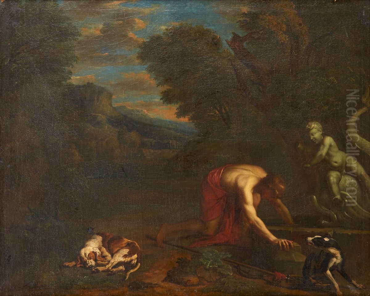 Narcissus Oil Painting by Hendrick Govaerts Narcissus Oil Painting by Hendrick Govaerts