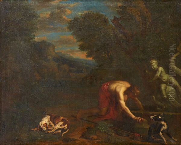 Narcissus Oil Painting by Hendrick Govaerts