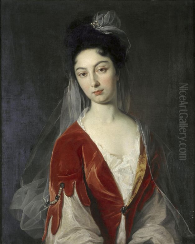 Bildnis Susanna Margaretha Frisching geb. Sturler (de Serraux), Gattin des Johann Frisching Oil Painting by Johann Rudolf Huber