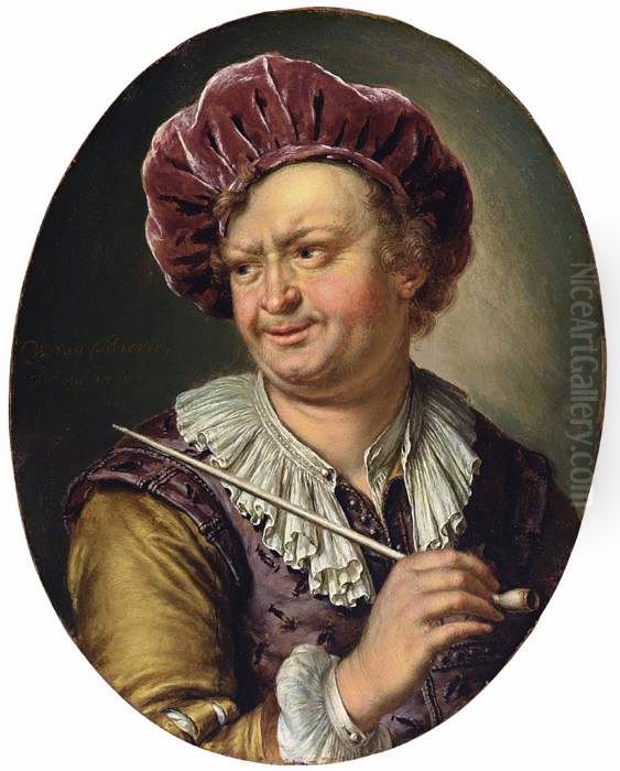 Man with Pipe Oil Painting by Willem Van Mieris Leiden
