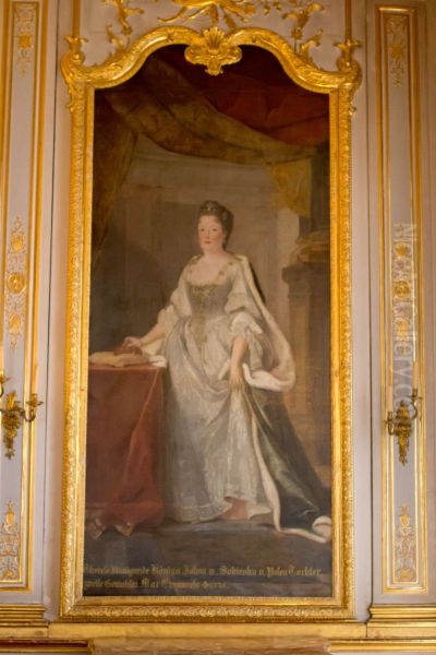 Portrait of Teresa Kunegunda Sobieska with a crown Oil Painting by Joseph Vivien