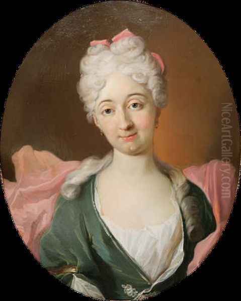Anna Catharina Steiger (1680-1729). Oil Painting by Johann Rudolf Huber