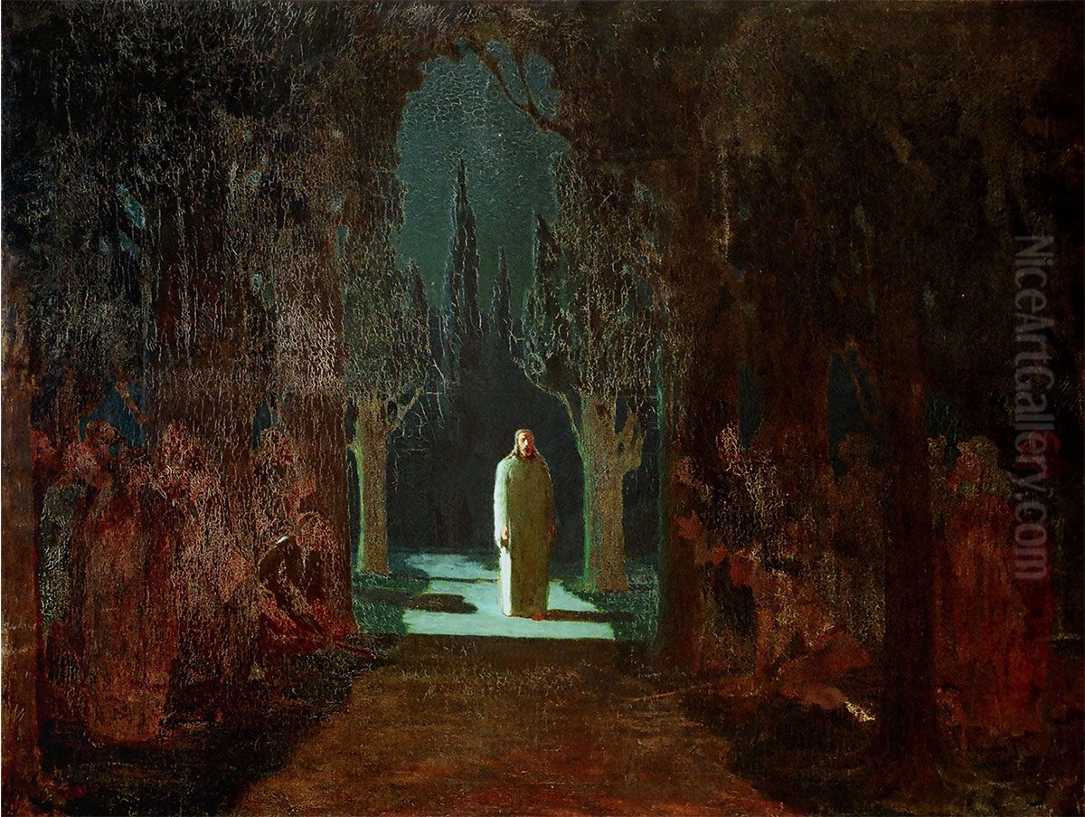 <<Hristos v Gefsimanskom sadu>> Oil Painting by Arkhip Kuindzhi