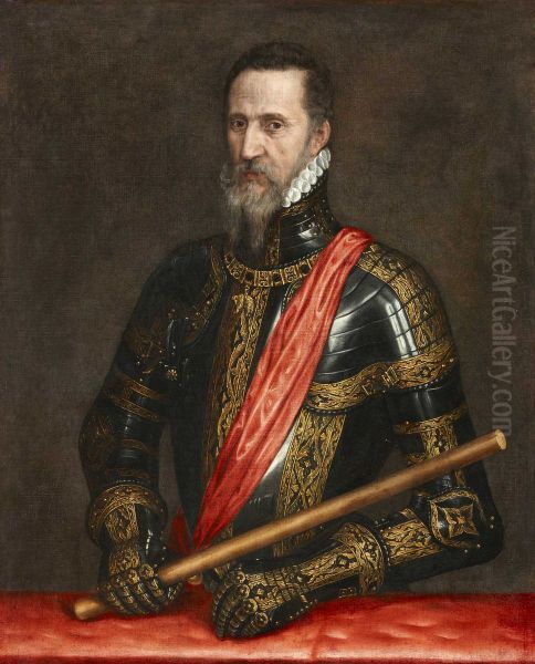 Portrait of Fernando Alvarez de Toledo, 3rd Duke of Alba (1507-1582) Oil Painting by Willem Key