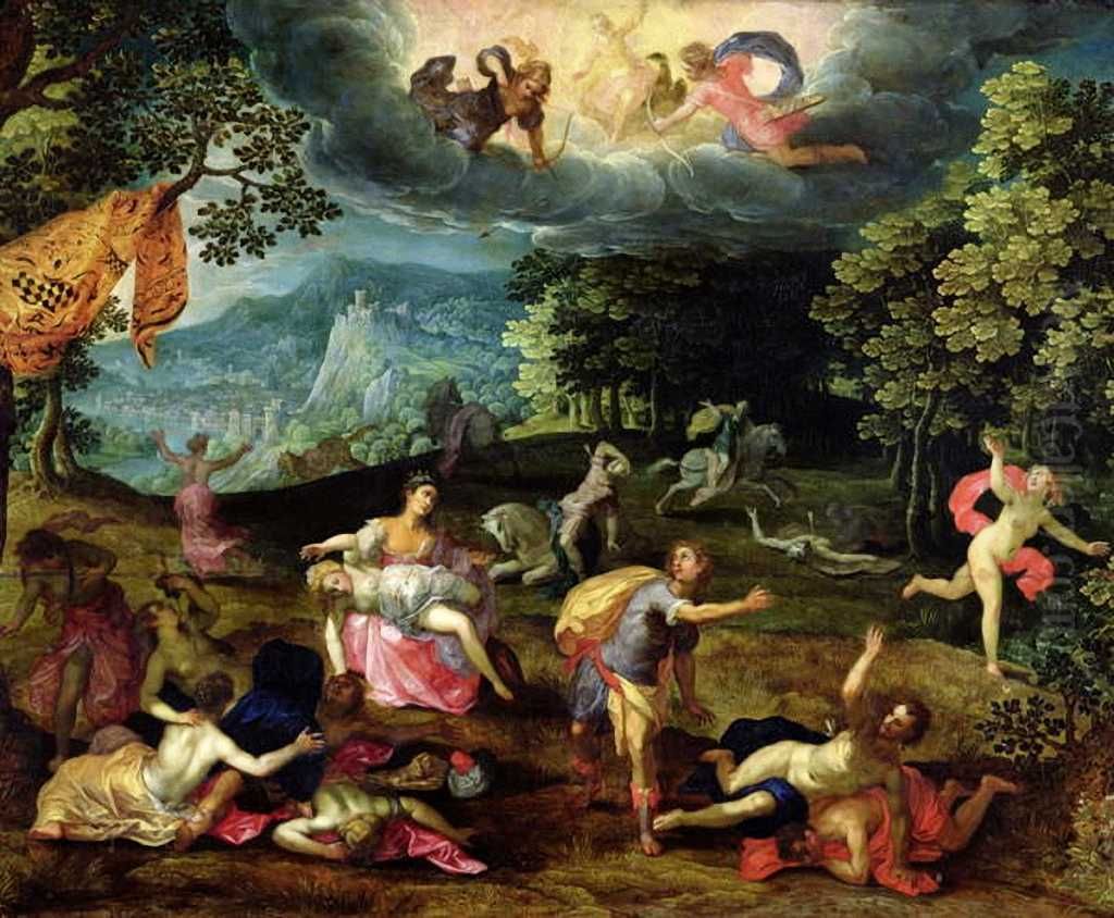 The punishment of Niobe Oil Painting by Tobias Verhaecht