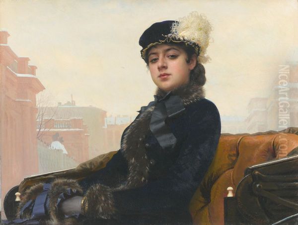 Portrait of an Unknown Woman Oil Painting by Ivan Kramskoi